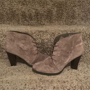 White Mountain Suede Lace Up Booties